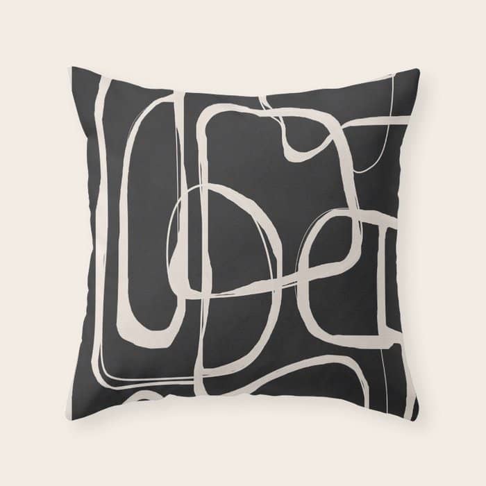 Modern Minimalist One Line Art 1 Throw Pillow