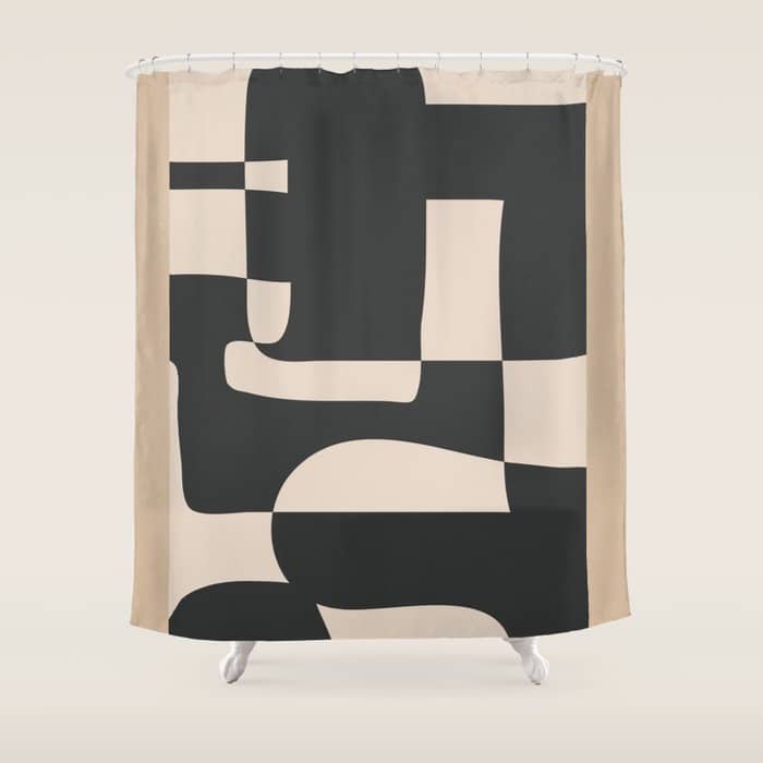 Modern Abstract Minimal Art 3 Shower Curtain