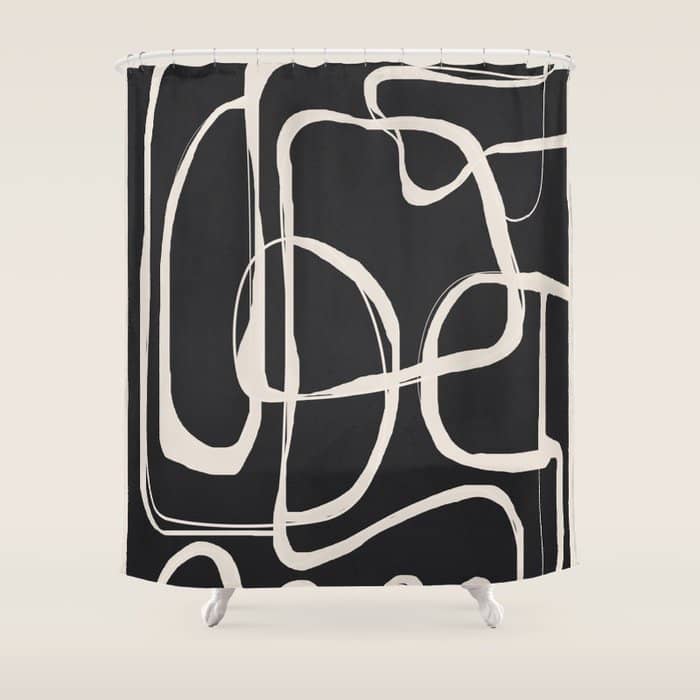 Modern Minimalist One Line Art 1 Shower Curtain