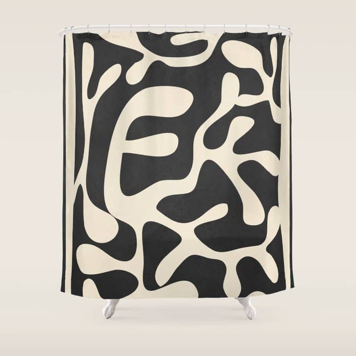 Minimalist Abstract Leaves 1 Shower Curtain