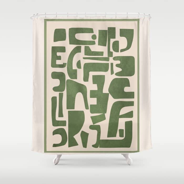 Organic Contemporary Modern Shapes 03 Shower Curtain