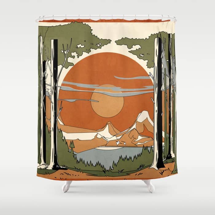 Wild Abstract Landscape 2 Shower Curtain