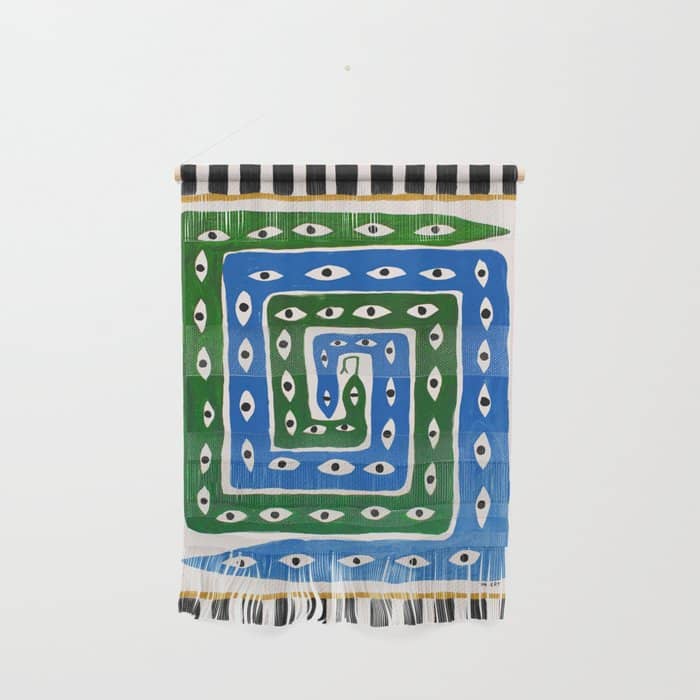 The Good Eye Snake Green/Blue Wall Hanging