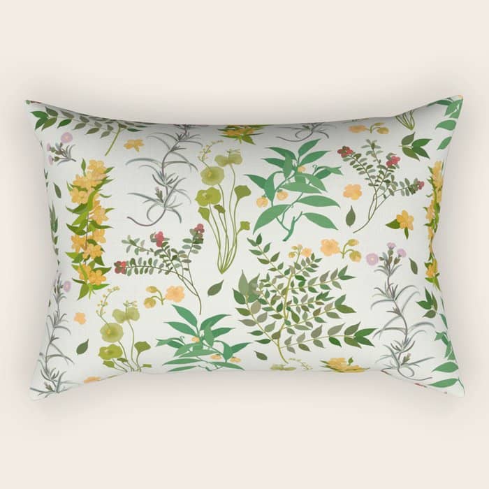 Vintage Wildflowers / Cozy Botanicals Rectangular Pillow