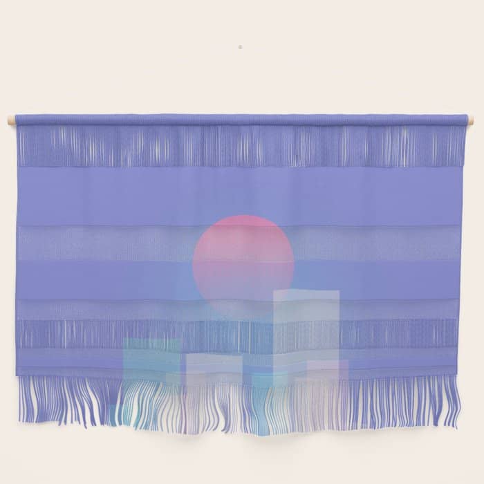 Abstract Geometric Pixel City 6 Wall Hanging