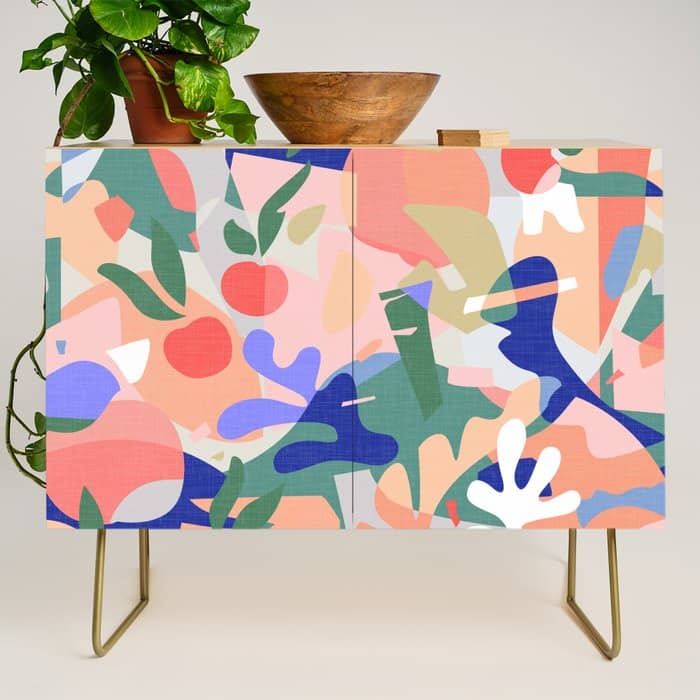 Abstract Fruits And Leaves / Modern Summer Credenza