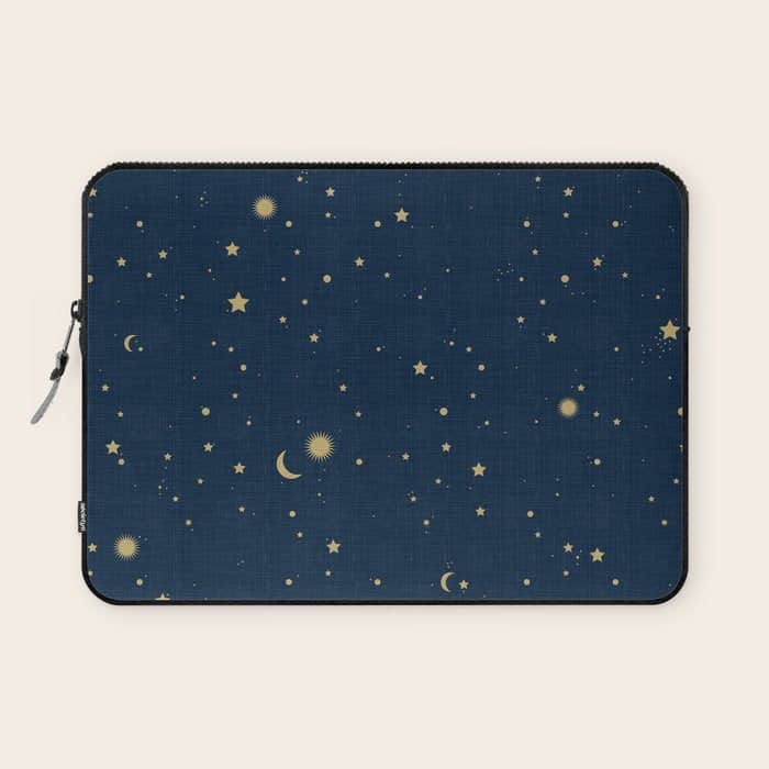 Magical Night / Galaxy In Blue And Golden Yellow Shades Laptop Sleeve