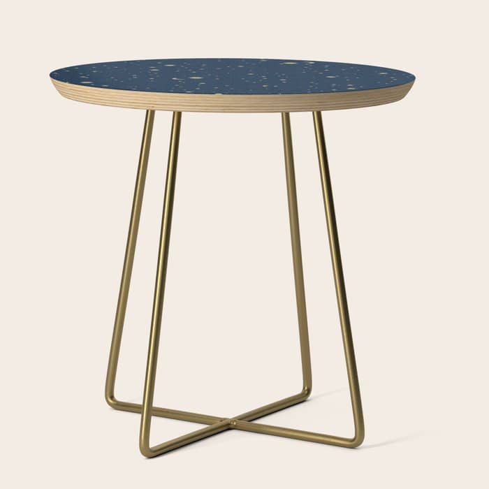 Magical Night / Galaxy In Blue And Golden Yellow Shades Side Table