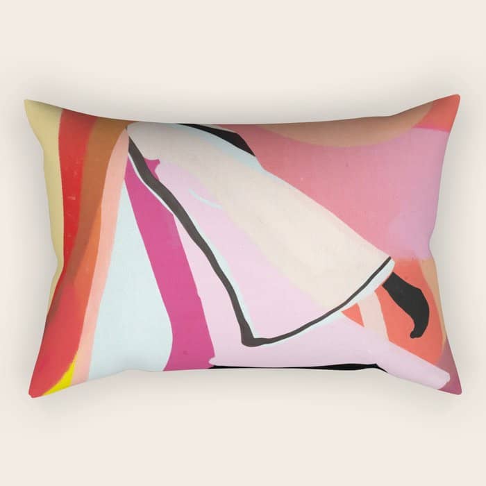 Abstract Art Sunset Girl 3 Rectangular Pillow