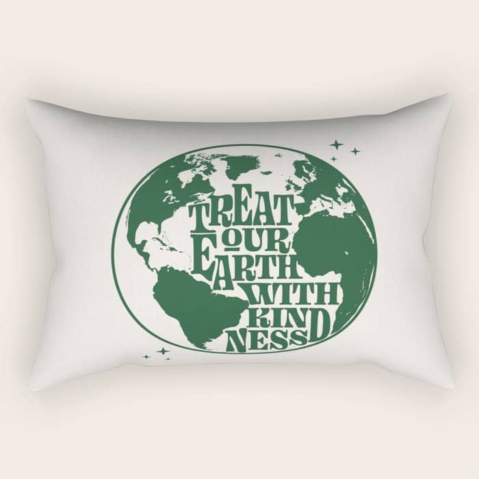 Treat Our Earth With Kindness Rectangular Pillow