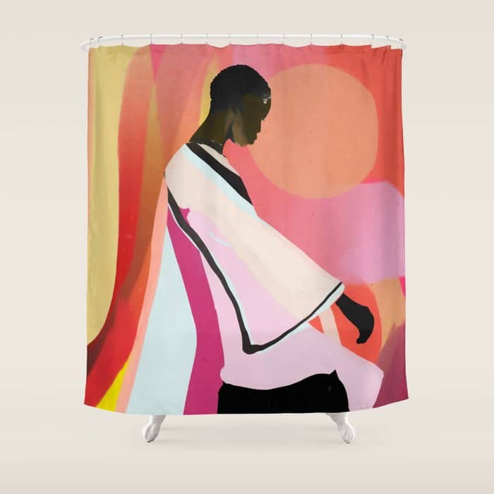 Abstract Art Sunset Girl 3 Shower Curtain