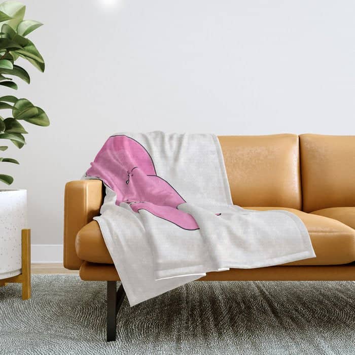 Cowboy Hat Print Pink Preppy Decor Aesthetic Throw Blanket