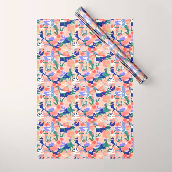 Abstract Fruits And Leaves / Modern Summer Wrapping Paper