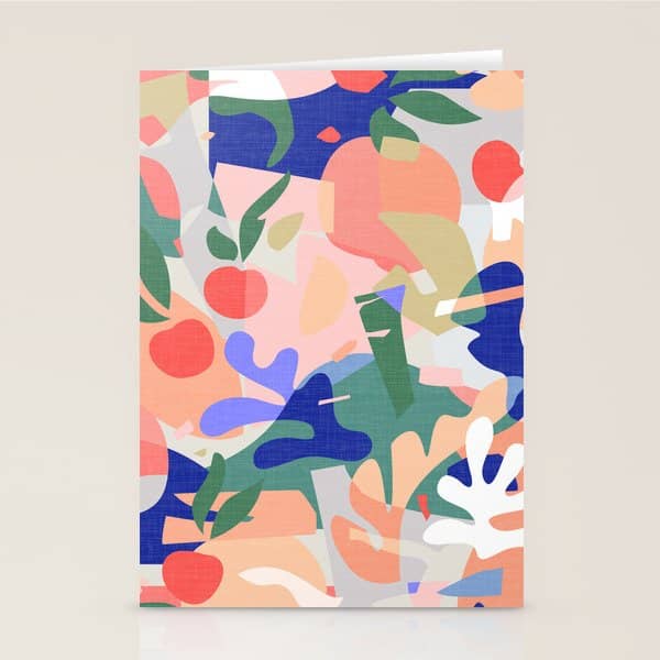 Abstract Fruits And Leaves / Modern Summer Stationery Card