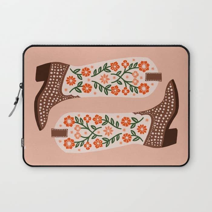 Cowgirl Boots - Orange And Green Laptop Sleeve