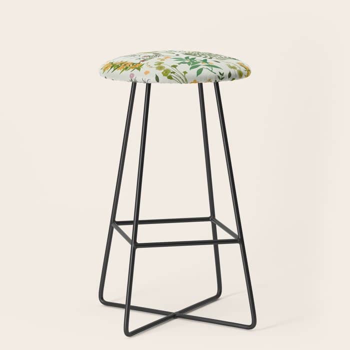 Vintage Wildflowers / Cozy Botanicals Stool
