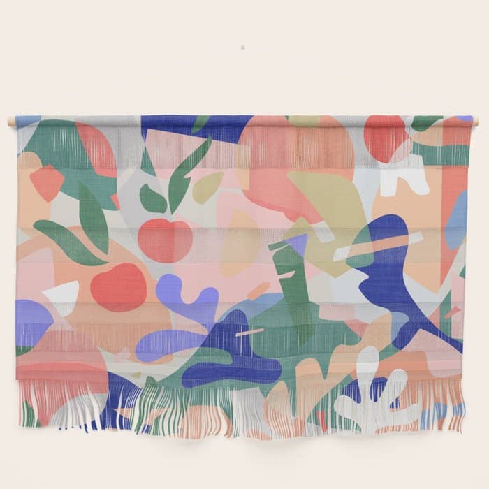Abstract Fruits And Leaves / Modern Summer Wall Hanging