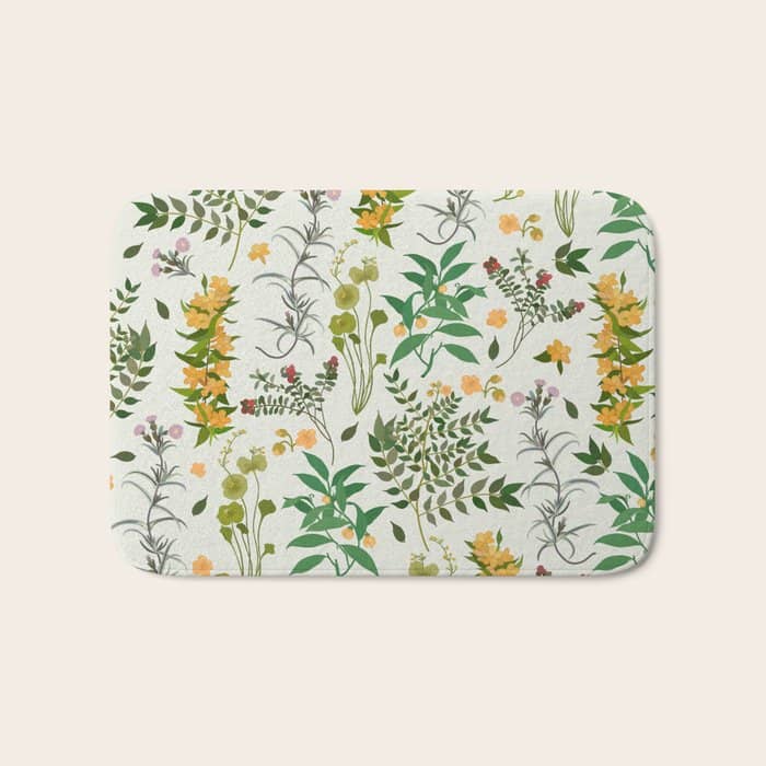 Vintage Wildflowers / Cozy Botanicals Bath Mat
