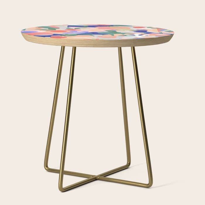 Abstract Fruits And Leaves / Modern Summer Side Table