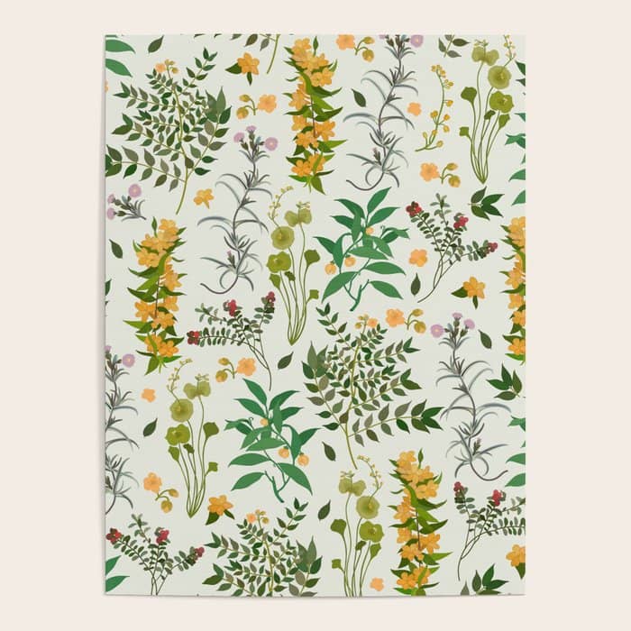 Vintage Wildflowers / Cozy Botanicals Poster