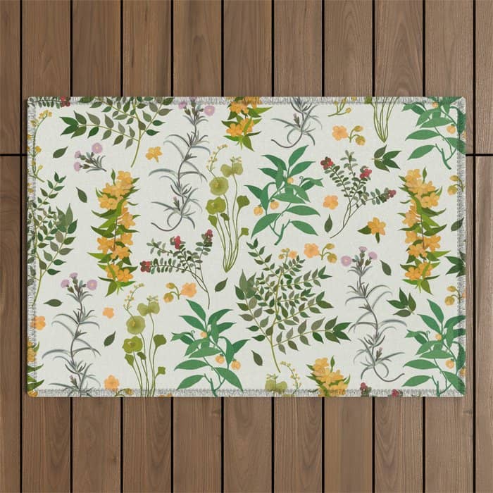 Vintage Wildflowers / Cozy Botanicals Outdoor Rug