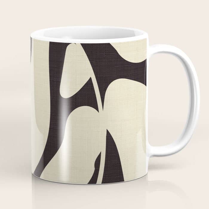 Matisse Leaf Black And Sand-White Coffee Mug