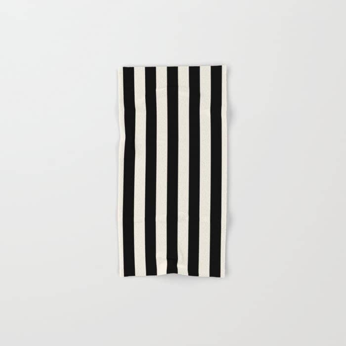 Broad Stripe - Black And Alabaster Bath Towel