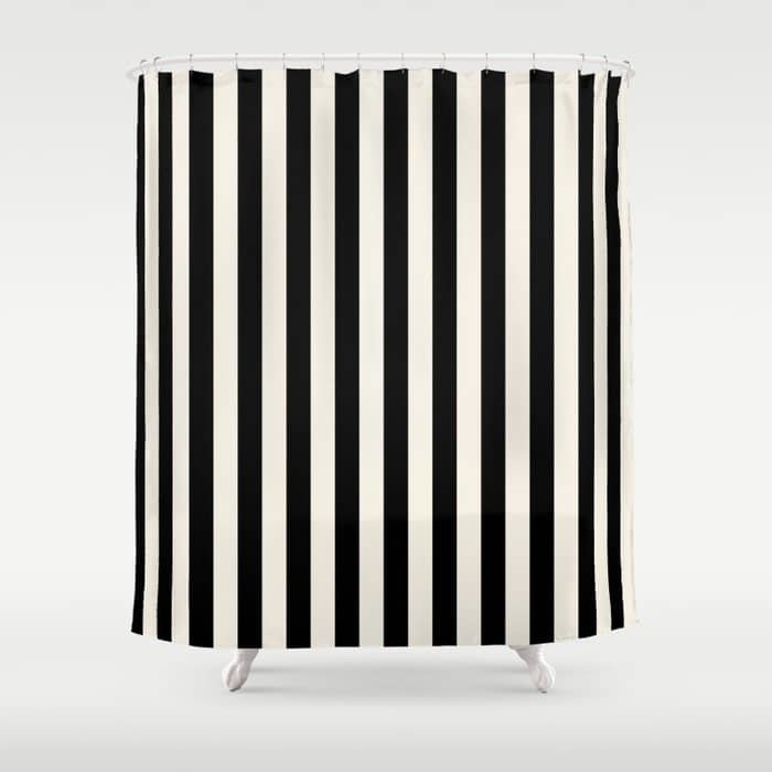Broad Stripe - Black And Alabaster Shower Curtain