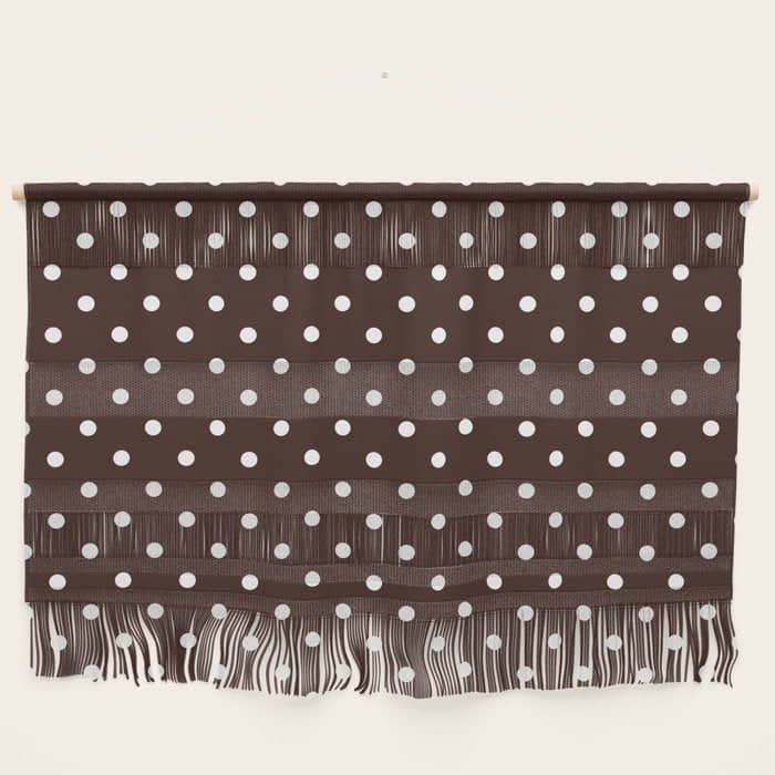 Polka Dot Brown And White Pattern Wall Hanging