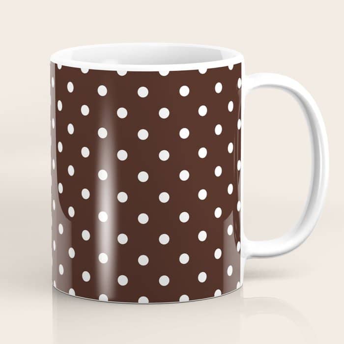 Polka Dot Brown And White Pattern Coffee Mug