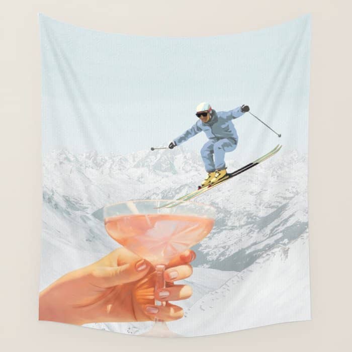 Apres Ski Cocktail Collage Winter Edition Wall Tapestry