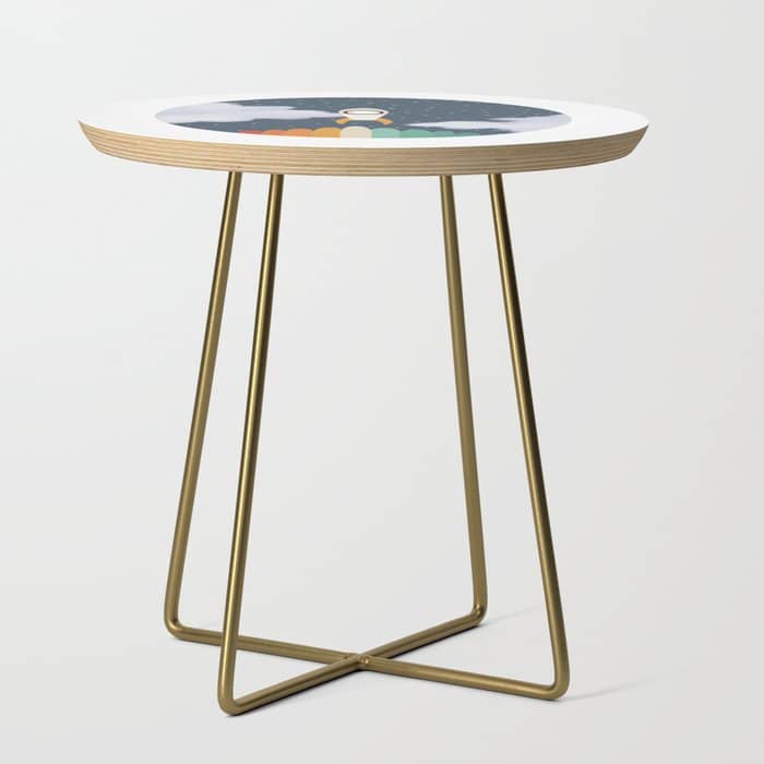 Space Rocket Print, Galaxy Outer Space Pattern Side Table