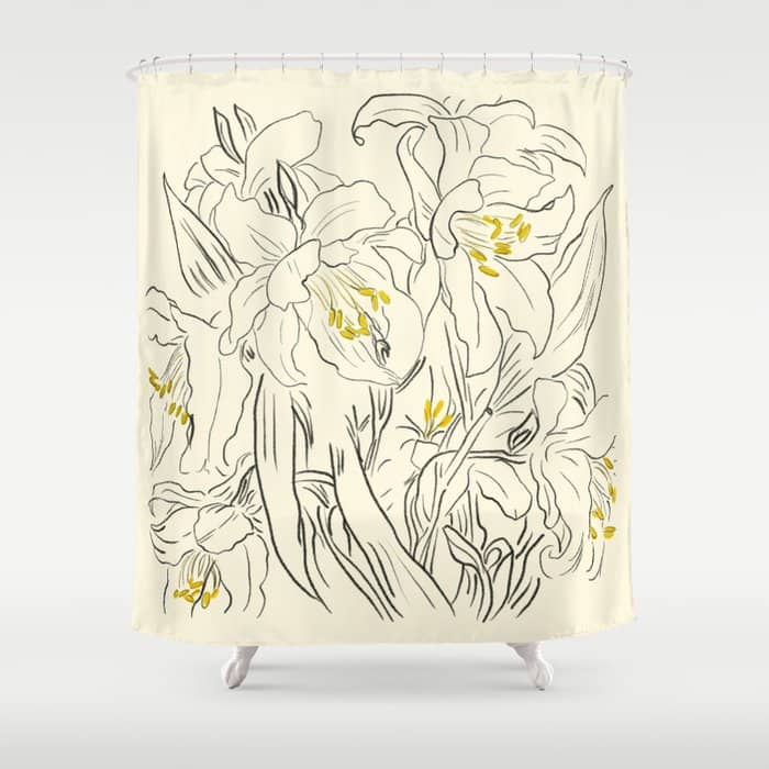 Minimalist Garden Flowers Shower Curtain