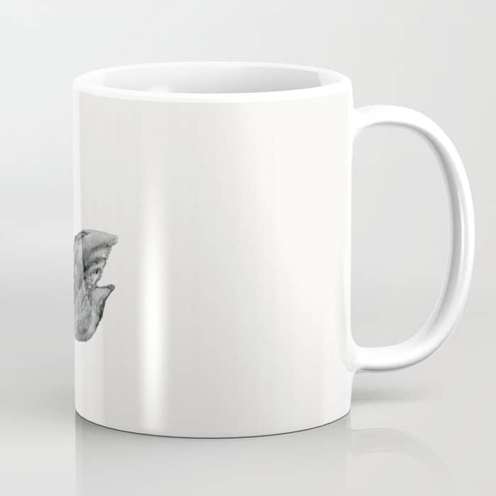 Elegant Black White Hand Painted Watercolor Swan Coffee Mug