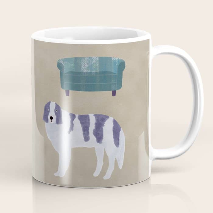 Dog And A Sofa - Purple And Beige Coffee Mug