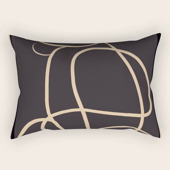 Abstract Line Art Cat Rectangular Pillow