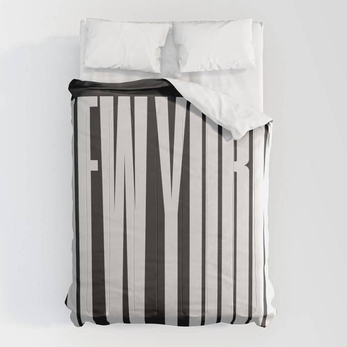 New York: B&W Typography Edition Comforter