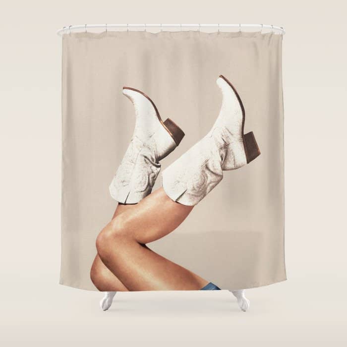 These Boots - Neutral Beige Shower Curtain