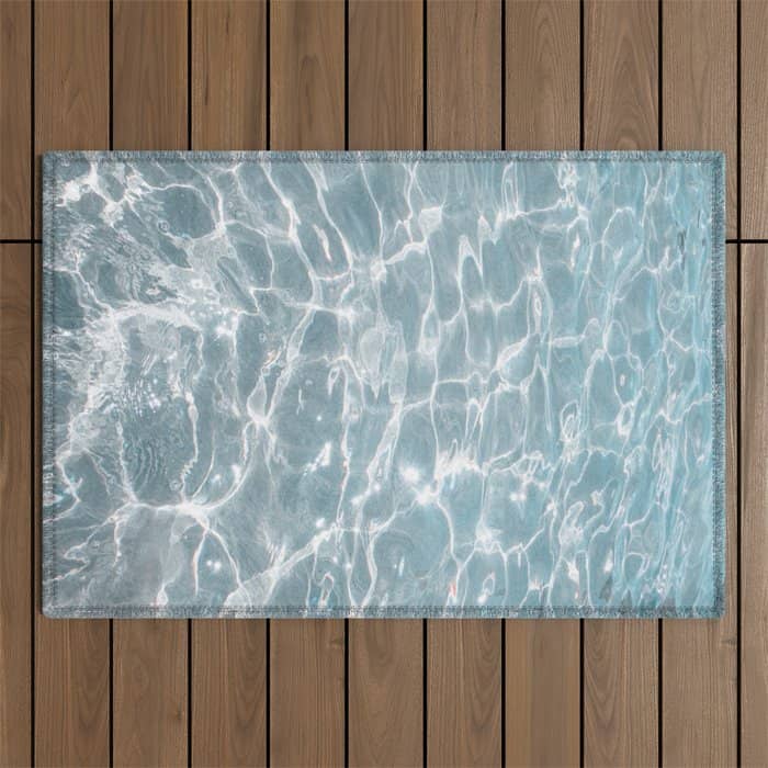 Crystal Clear Blue Water Photo Art Print | Crete Island Summer Holiday | Greece Travel Photography Outdoor Rug