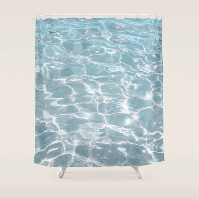 Crystal Clear Blue Water Photo Art Print | Crete Island Summer Holiday | Greece Travel Photography Shower Curtain