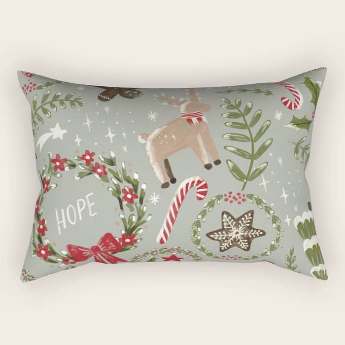 Magical Christmas - Sage Green Rectangular Pillow