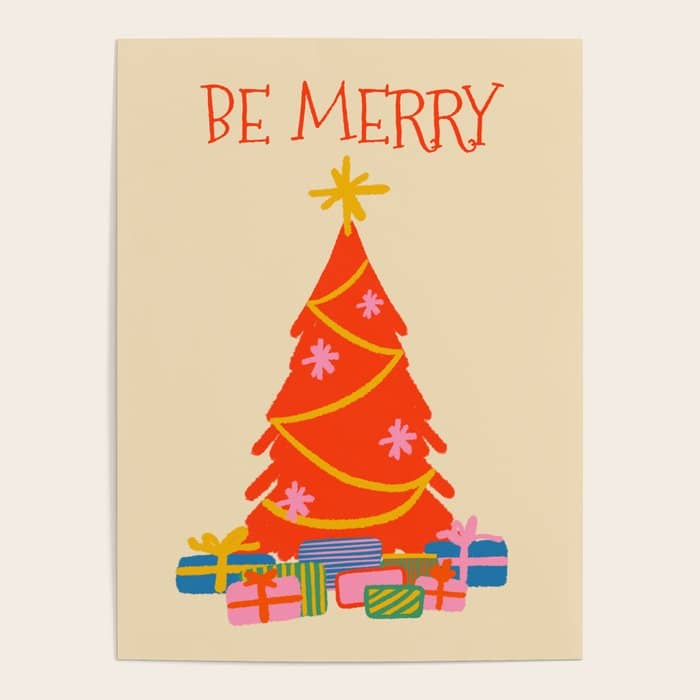 Be Merry Cute And Colorful Christmas Poster