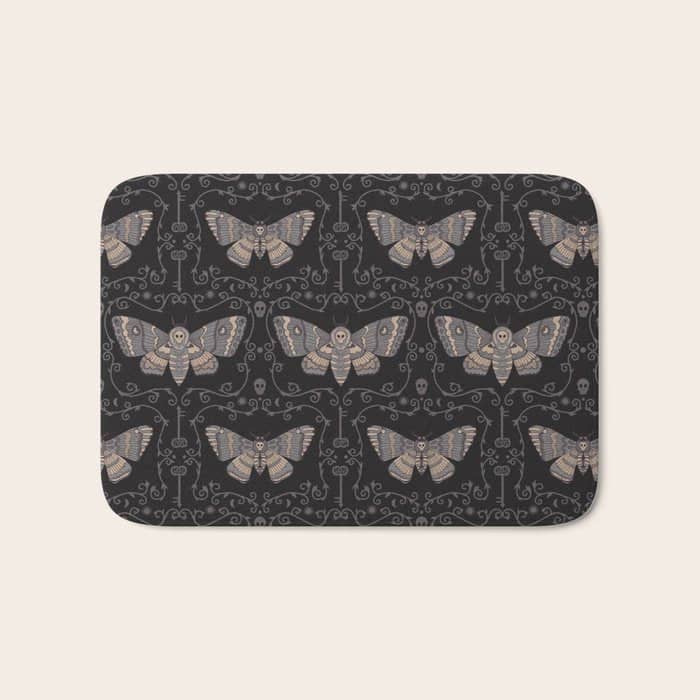 Taxidermy Death Moth At Midnight Bath Mat