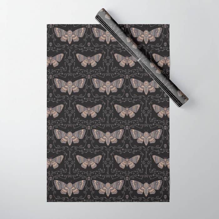 Taxidermy Death Moth At Midnight Wrapping Paper