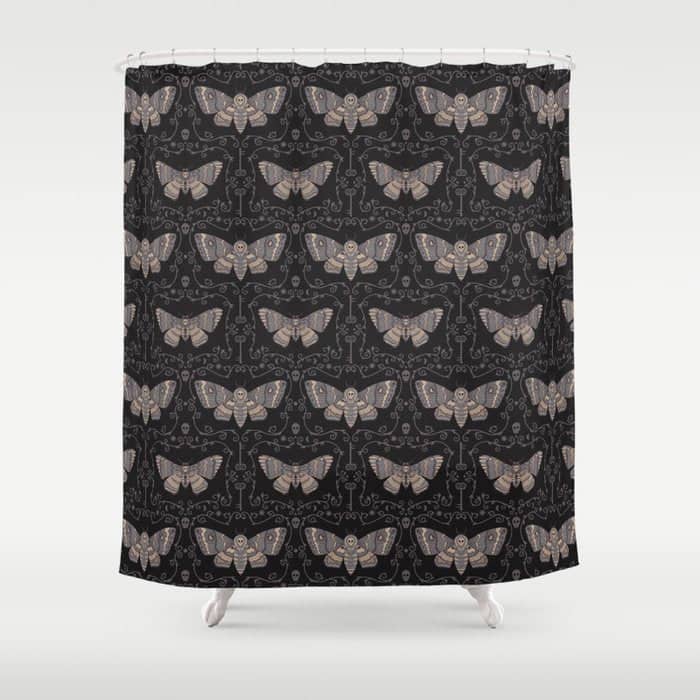 Taxidermy Death Moth At Midnight Shower Curtain