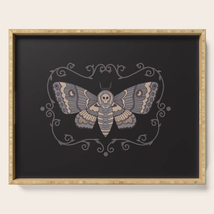 Taxidermy Death Moth At Midnight Serving Tray