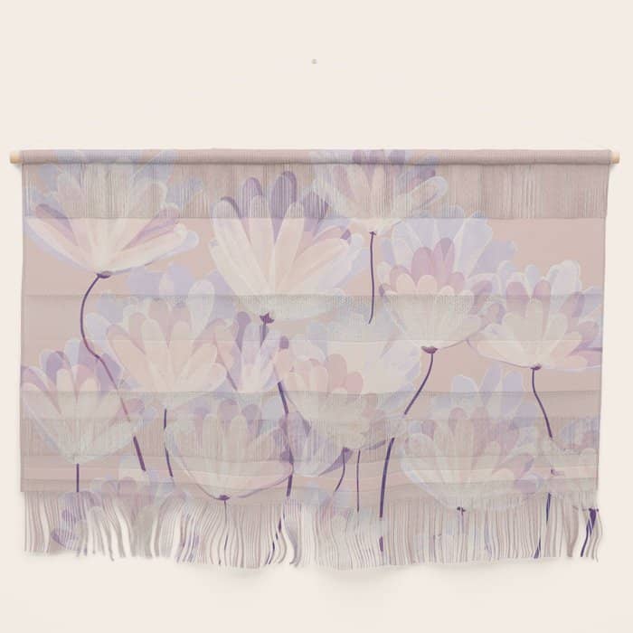 Delicate Light Pink Abstract Flowers Wall Hanging