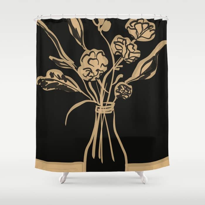Minimalist Flowers In A Vase 5 Shower Curtain