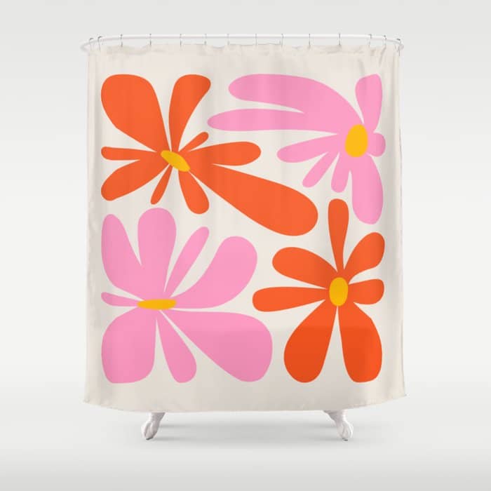 Bloom: Peach Matisse Color Series 04 Shower Curtain