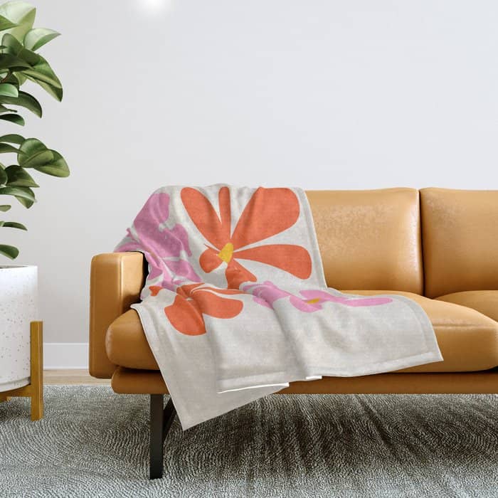 Bloom: Peach Matisse Color Series 04 Throw Blanket
